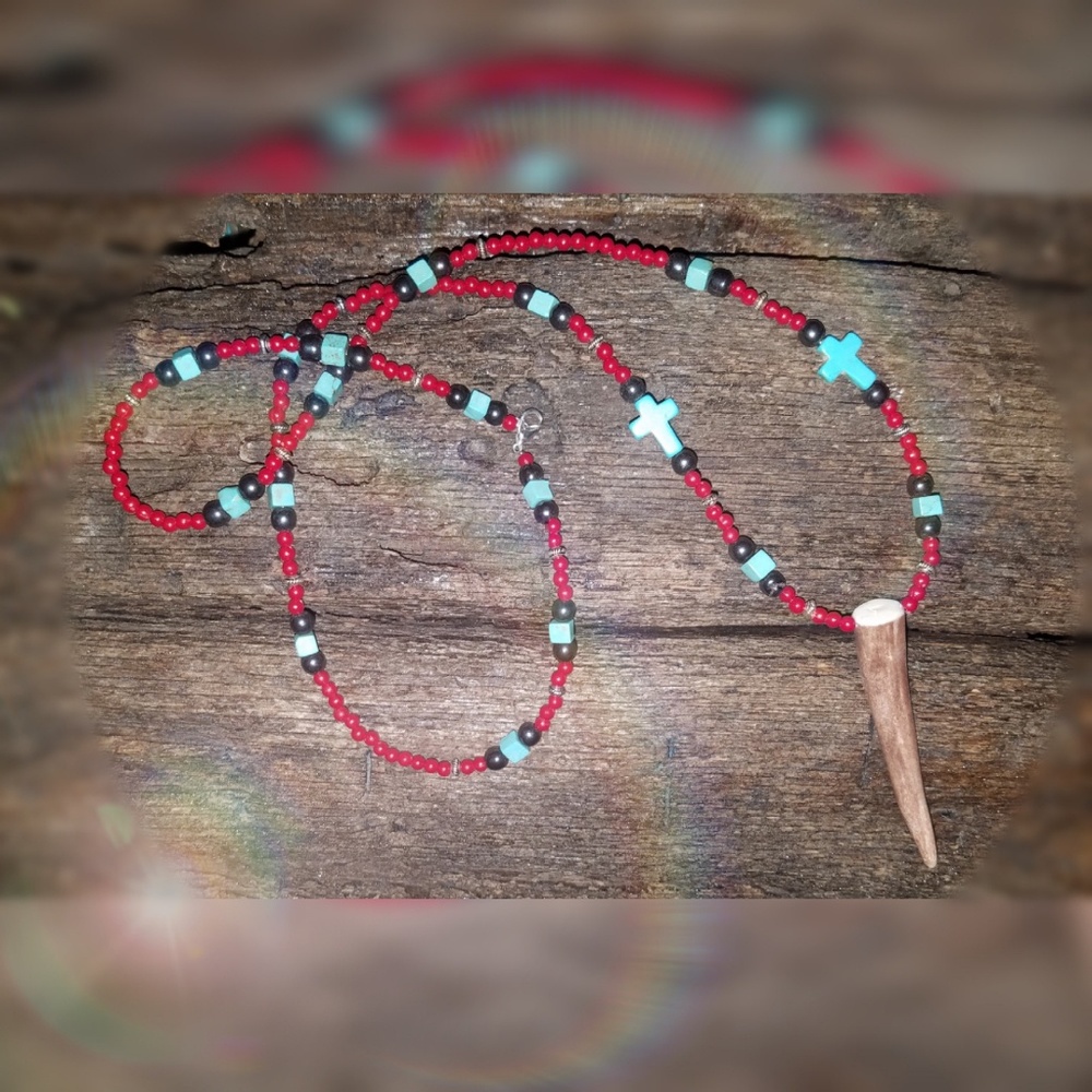 Boho antler necklace